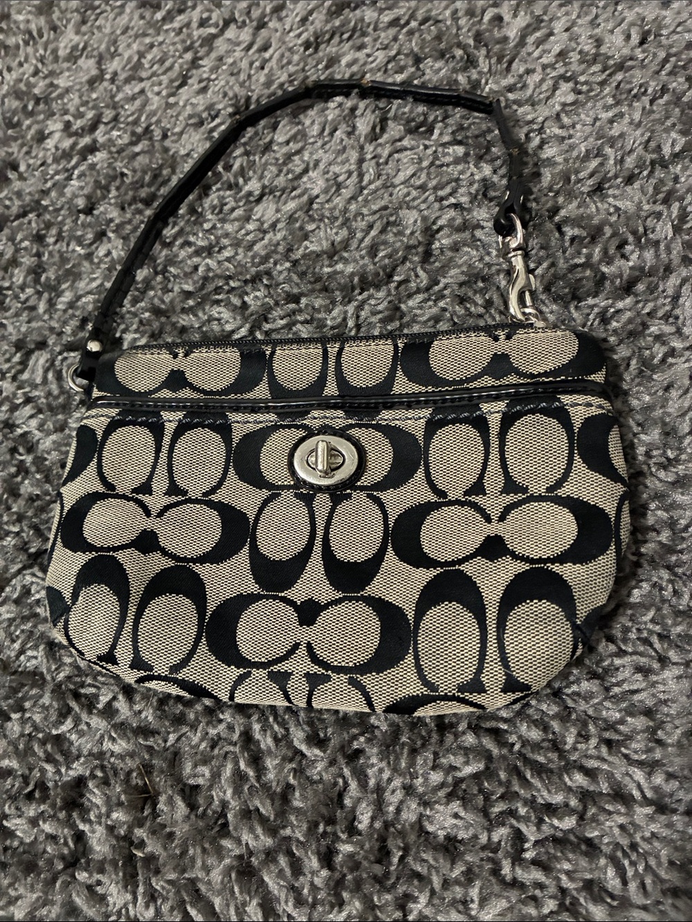 Tan coach wristlet